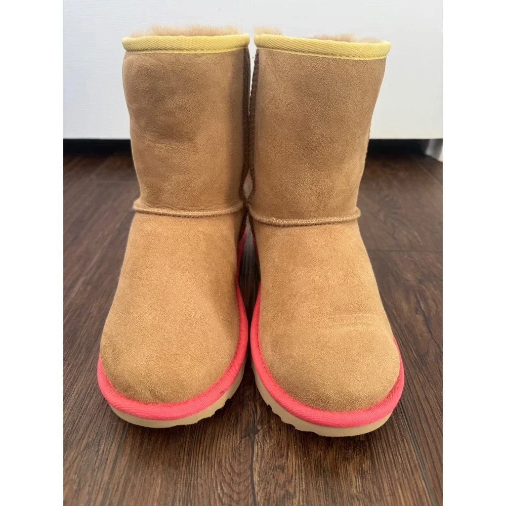 UGG Classic Short Chestnut Orange Pink Suede‎ Sheepskin Boots